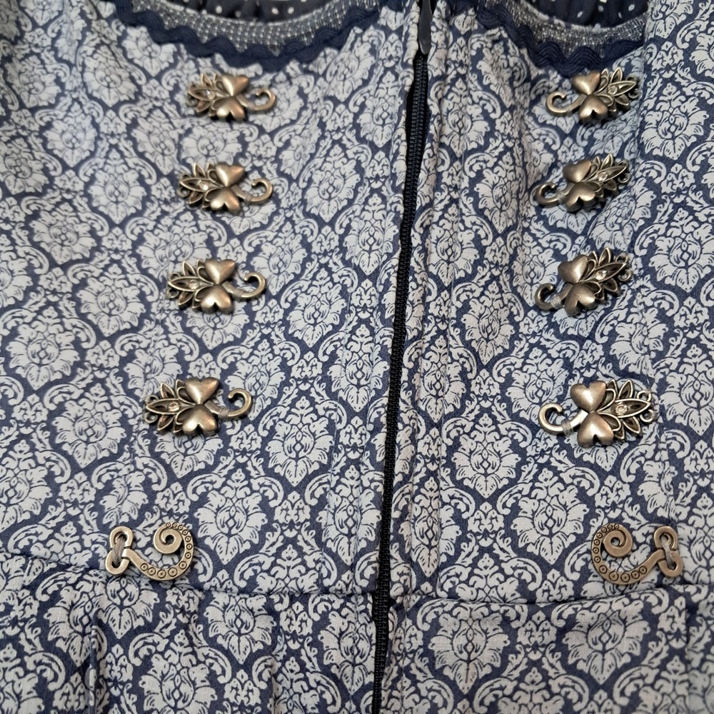 NWT Kruger Dirndl Dress Women's EU 36 Small Blue German Traditional Oktoberfest - Picture 5 of 16
